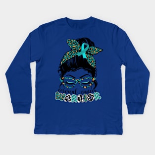 Cervical cancer warrior Kids Long Sleeve T-Shirt